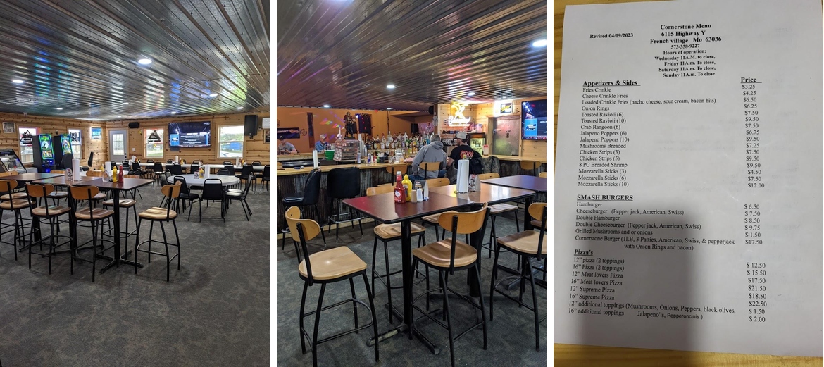 Cornerstone Event Center Menu