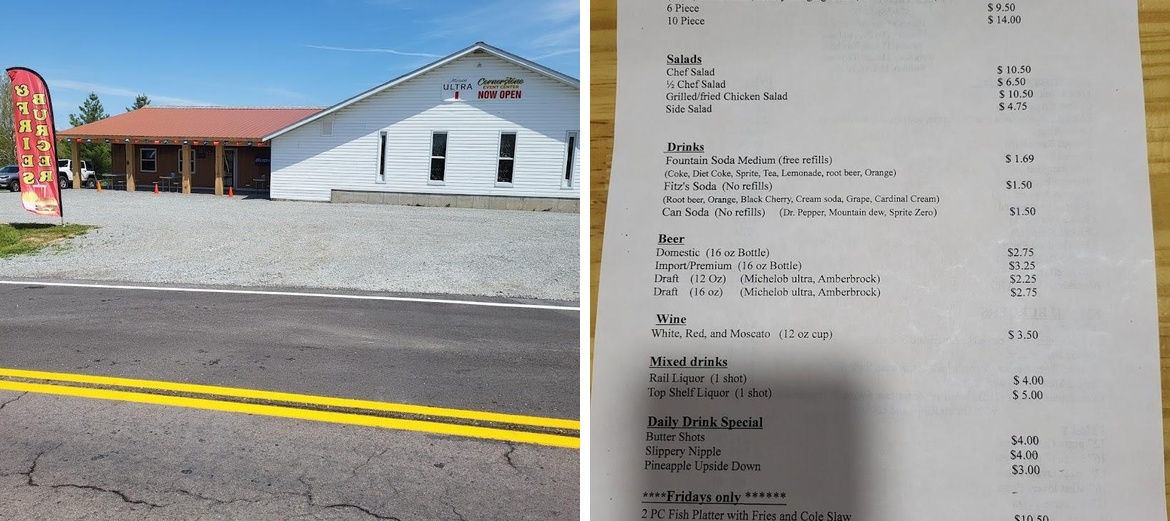 Cornerstone Event Center Menu